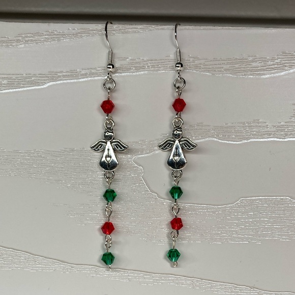 ✨Handmade Angel Earrings with Glass Beads - Picture 2 of 2